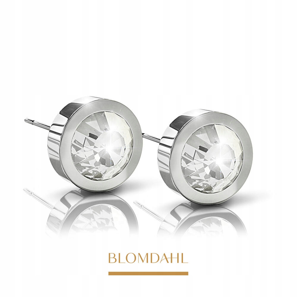 Hypoalergenní Náušnice Blomdahl s velkým krystalem a rámečkem 8 mm