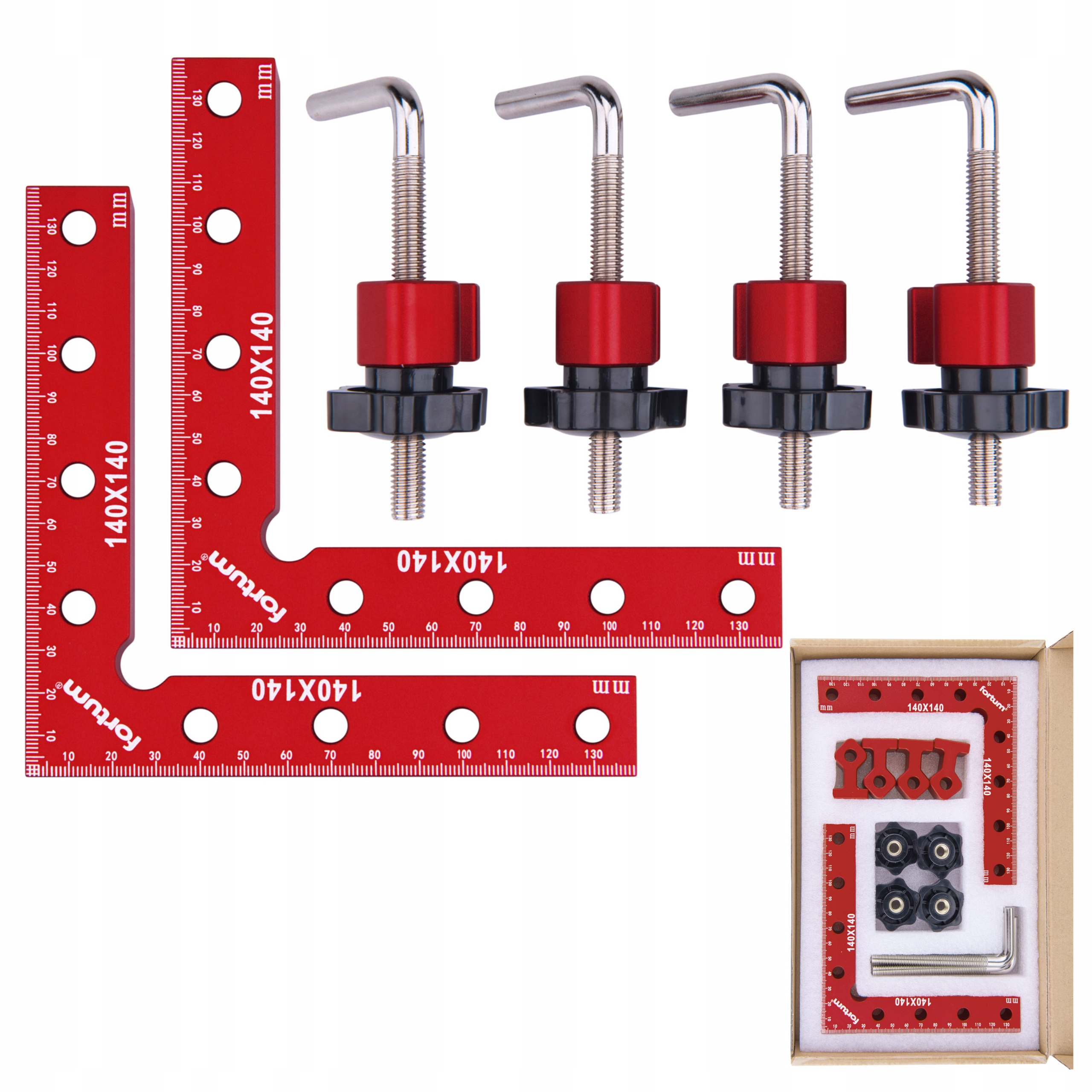 Zacisk Ścisk 2x Narożny Kątowy Imadło Uchwyt 140mm Aluminiowy 90°