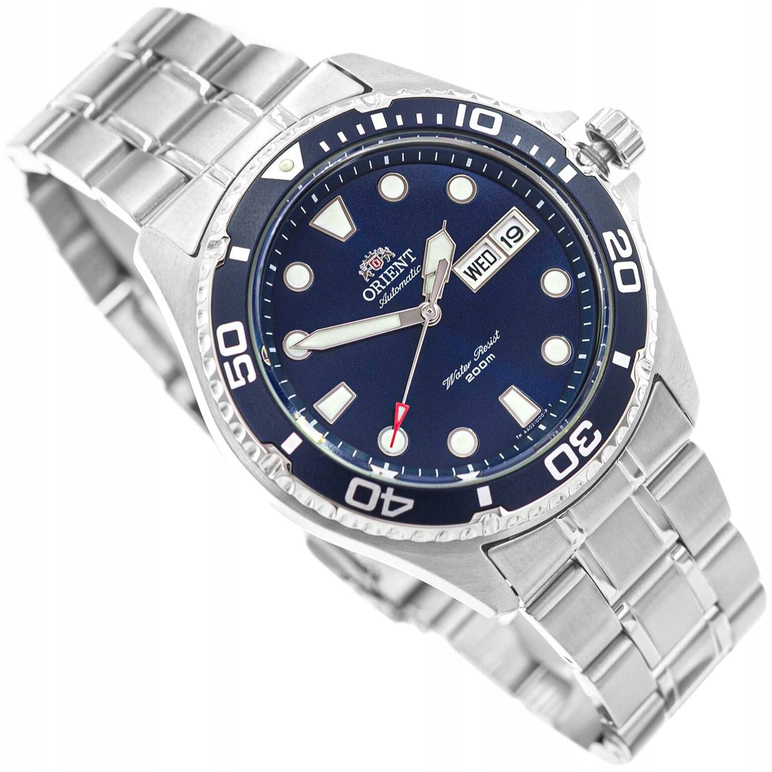 Pánské Hodinky Orient TAA02005D9 Mako II Automatic Stříbrné Datumovka 20 Bar
