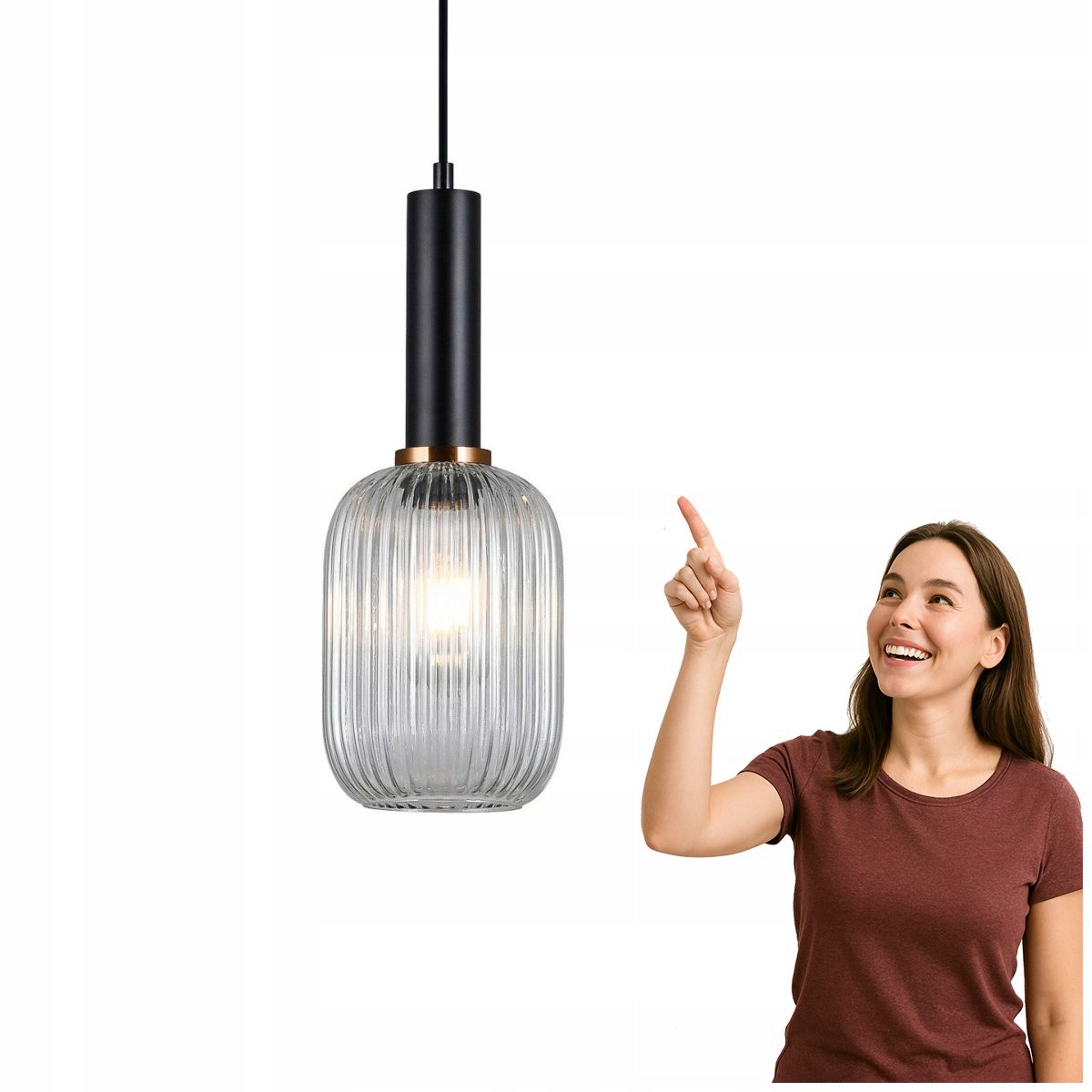 Moderná lampa Antiola s priehľadným závesom Italux