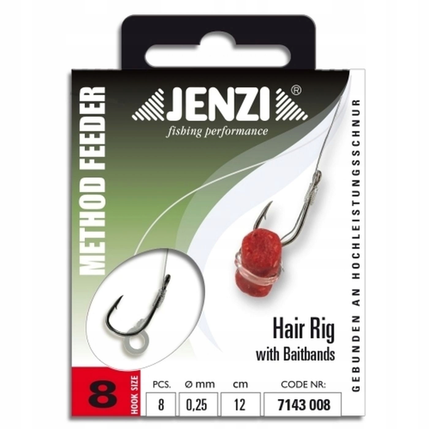 Jenzi Hair Rig haczyki rozm 8 z przyponami 8szt