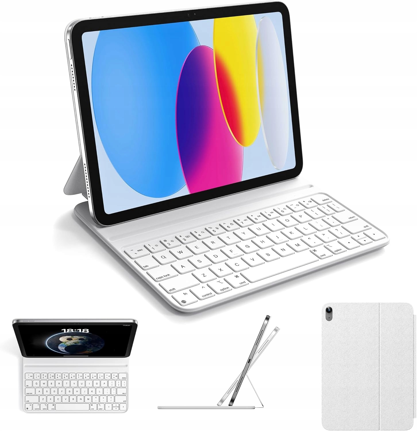 Pouzdro s klávesnicí pro iPad 10. generace 10.9 Hou, bílé