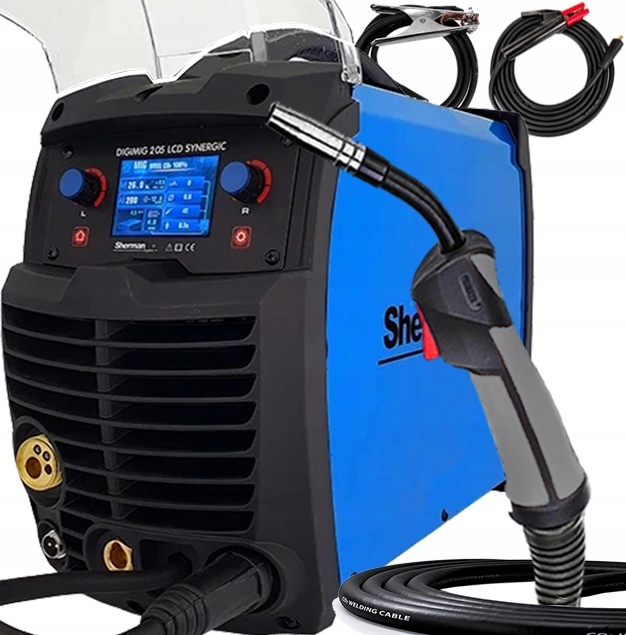 Spawarka Inwertorowa Migomat Sherman Digimig 205 LCD Synergic 2T 4T Tig Mma