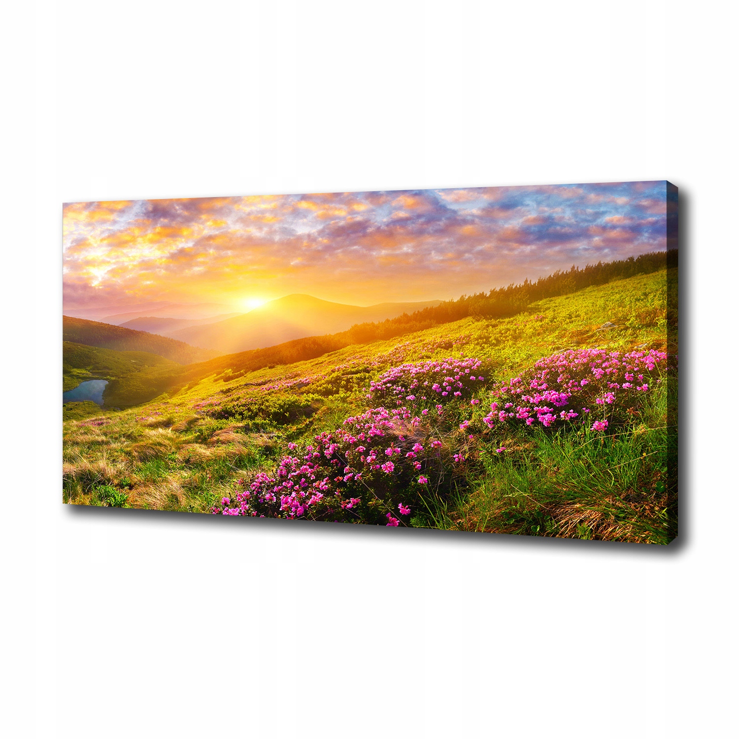 

Foto obraz na płótnie Zachód słońca góry 100x50 cm