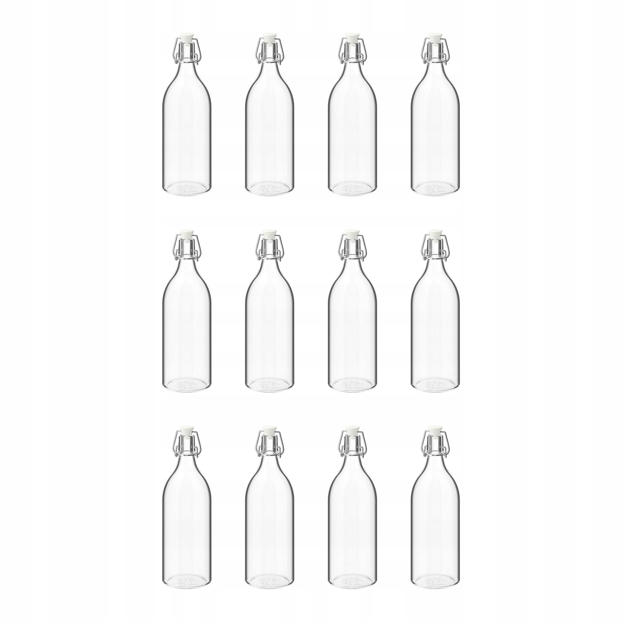 12 ks Láhev Korken 1 l sklo s víčkem na nápoje