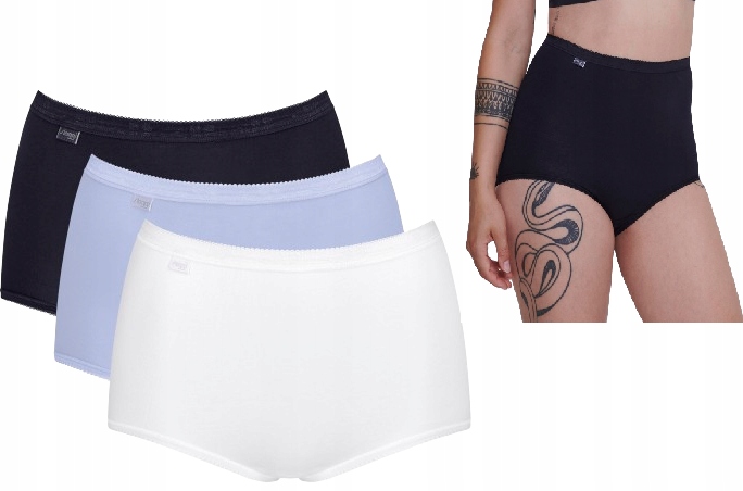 Dámské vysoké bavlněné kalhotky Sloggi Basic+ Maxi 3 kusy, barvy 58