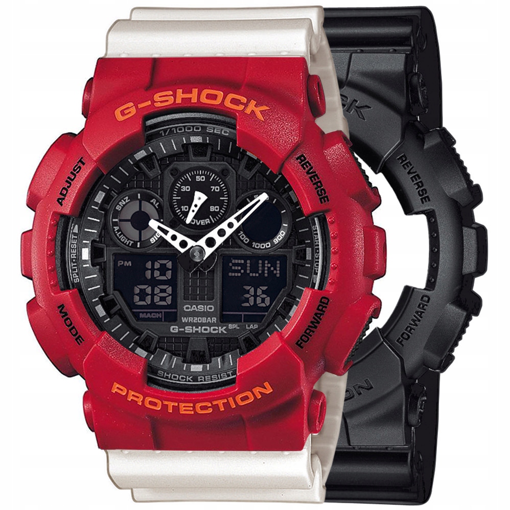 Sada G-shock GA-100-1A1ER Červená Bílá
