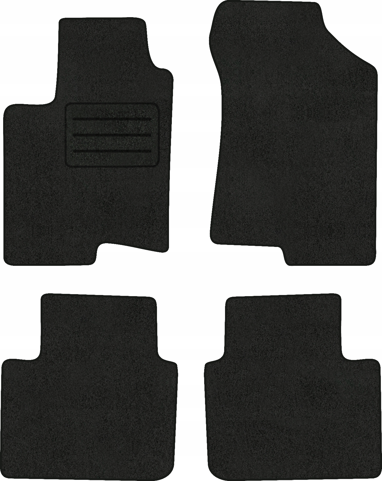 Velurové koberce Lux pro Hyundai Sonata V (2004-2009) Komplet Černé