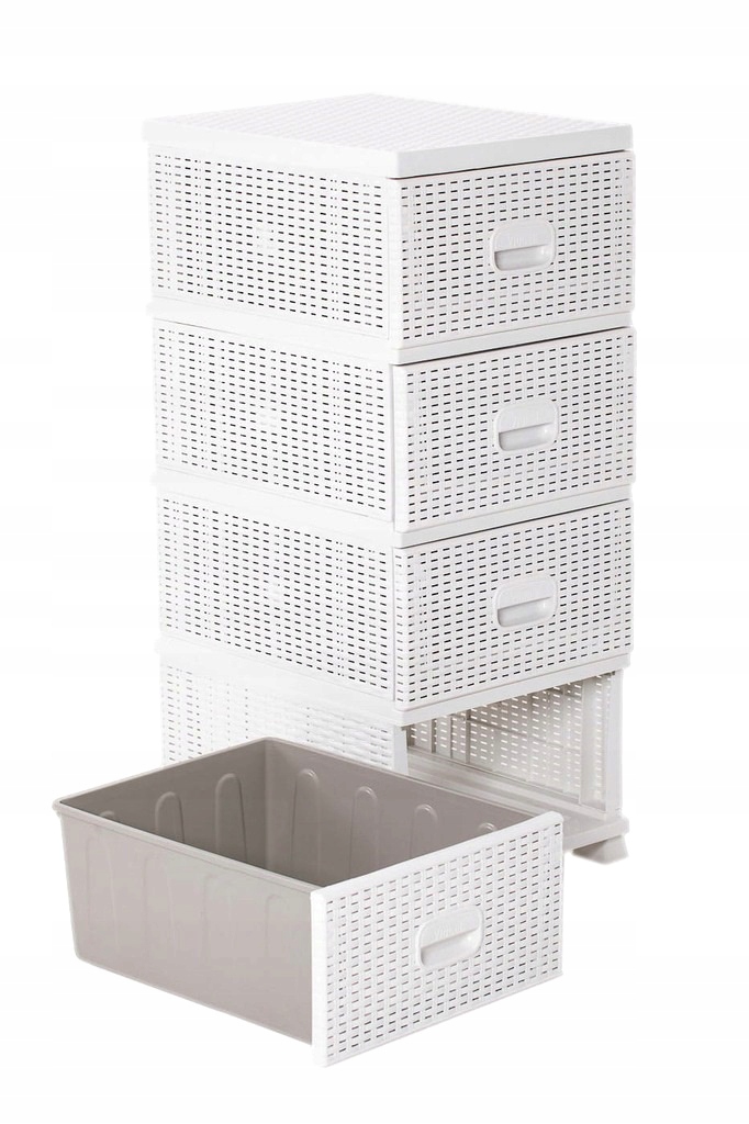 Komoda Szafka Plastikowa Modna Regał Rattan Łazienka 4 Szuflady Do Łazienki Szerokość mebla 37.5 cm