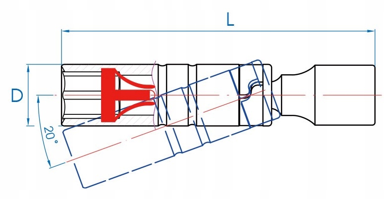 PRZEGUBOWA NASADKA DO ŚWIEC 3/8 16mm 12k KING TONY Marka inna