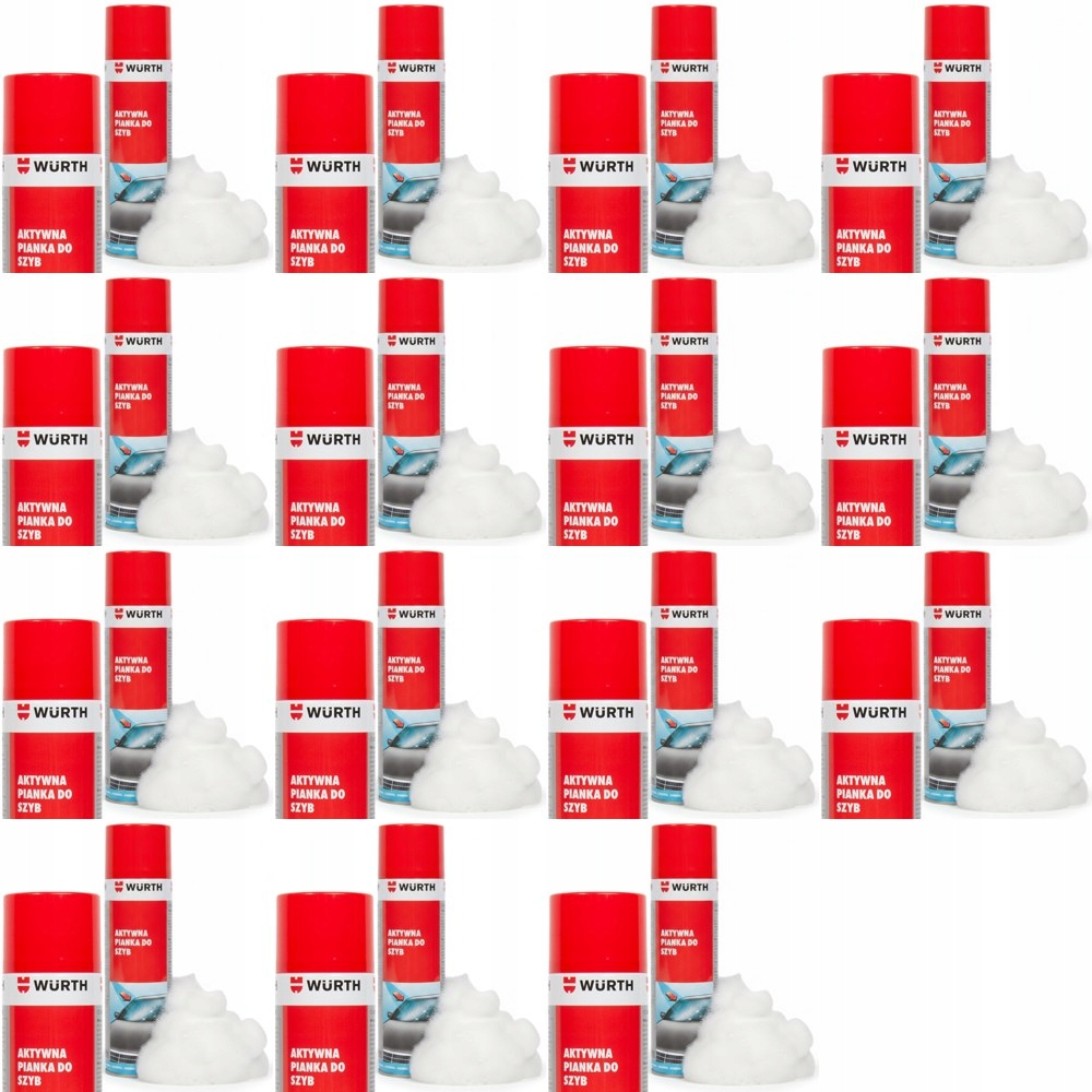Aktívna pena na sklo 500 ml Wurth na čistenie umývania sada 15 ks