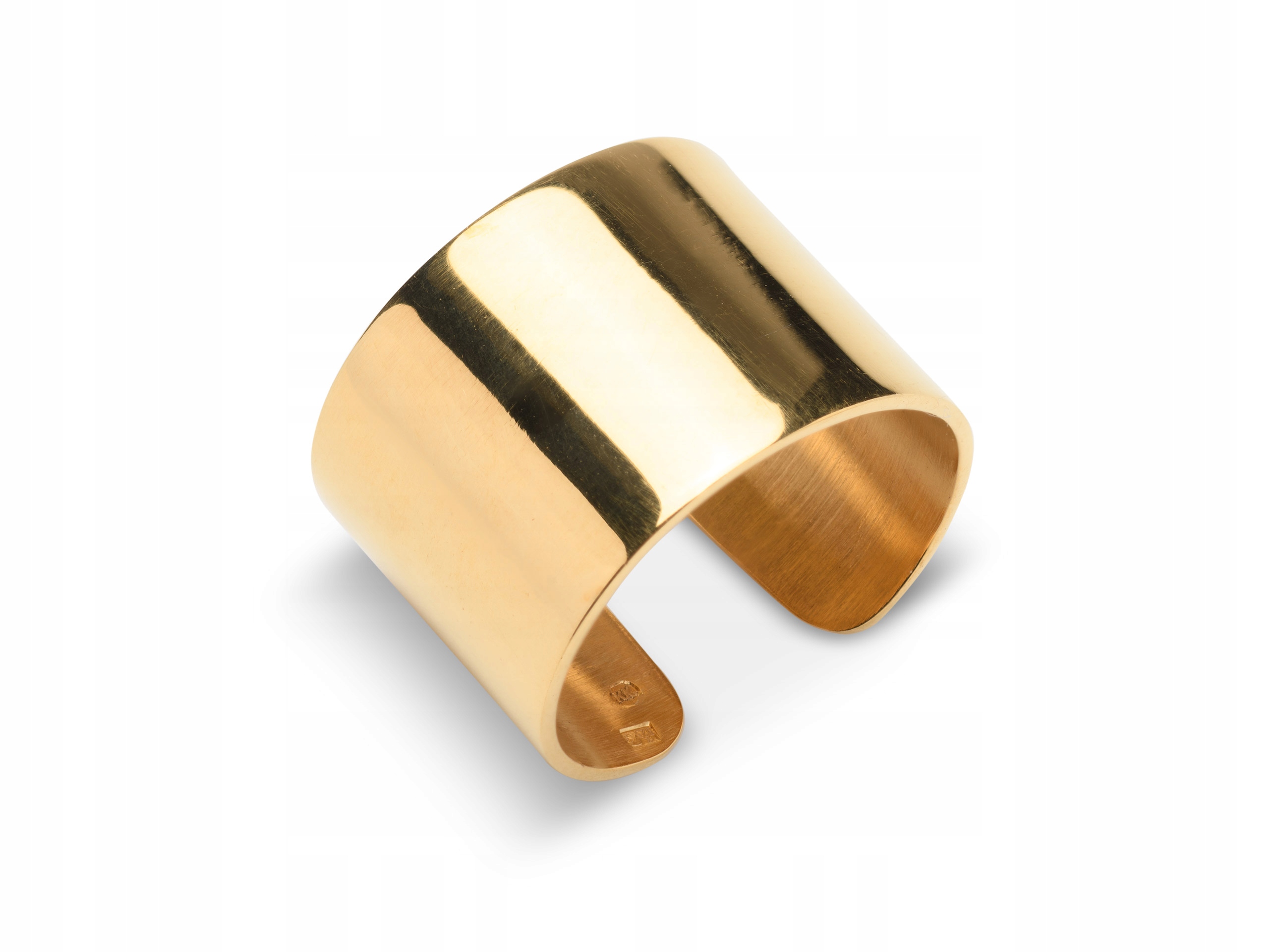 

Obrączka srebrna, pozłacana - szeroka , doginana