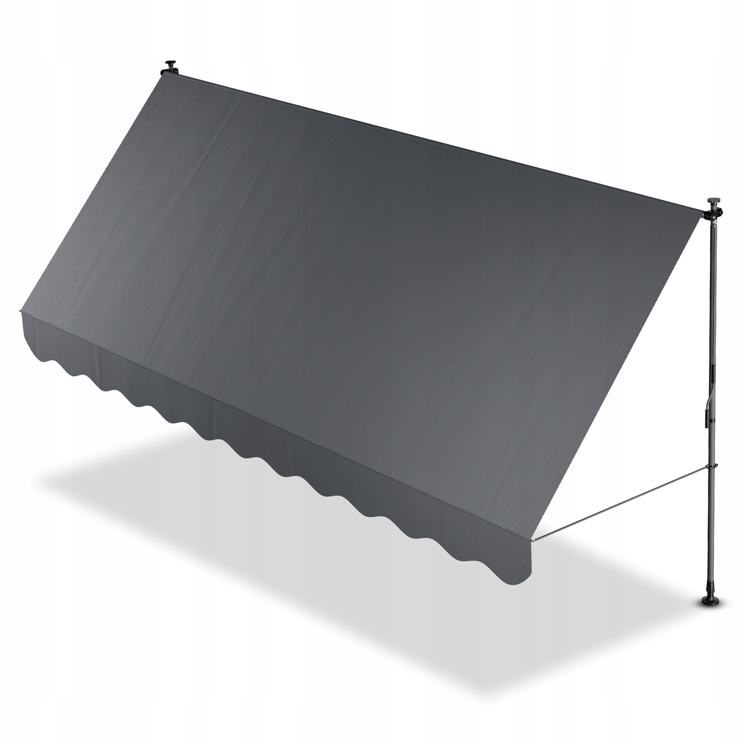 Markiza 400x120 CM Rozporowa Balkonowa Teleskopowa Tarasowa Roleta Antracyt