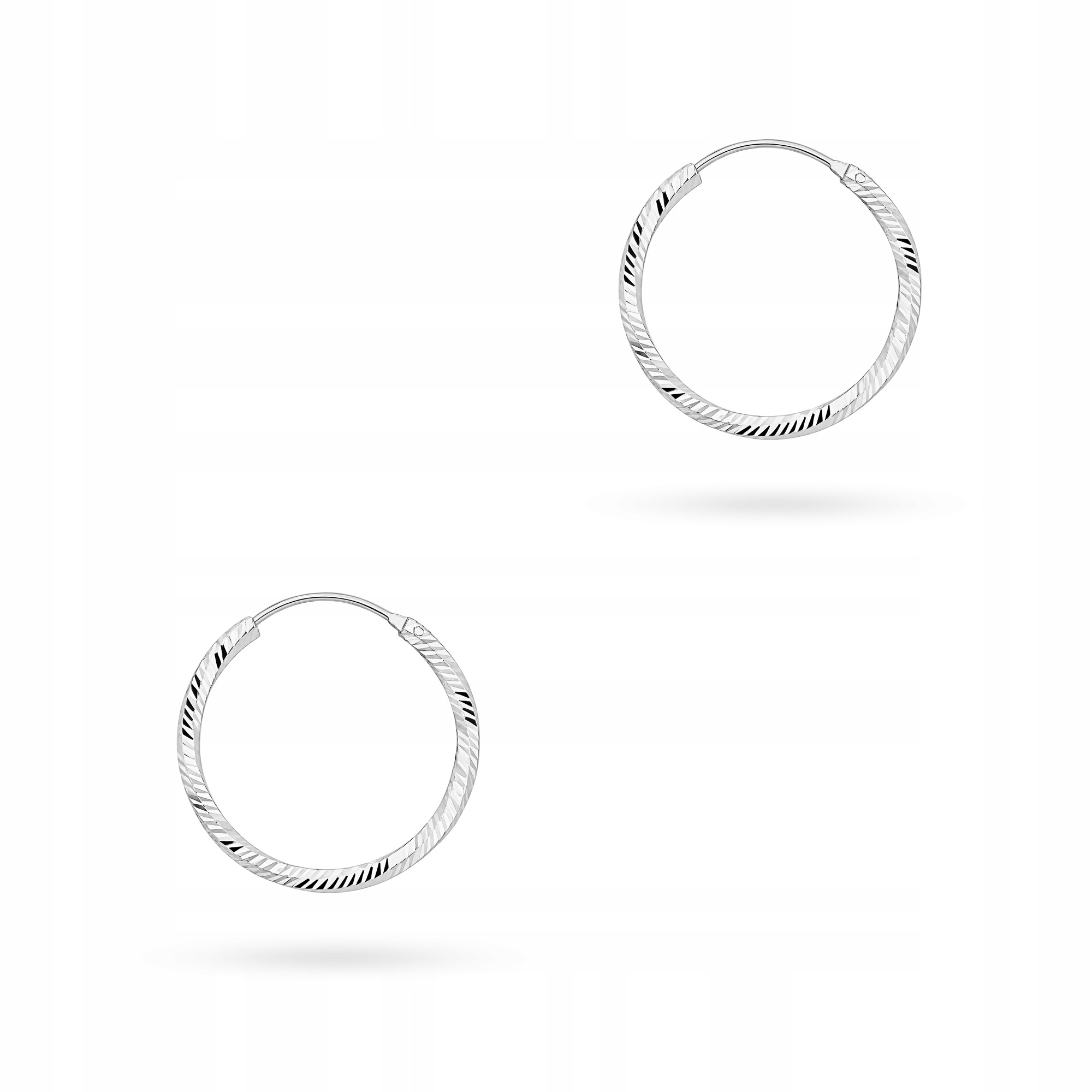 Stříbrné Náušnice Dámské ryzost 925 Diamantová kolečka 25 mm Kreolky Krabička