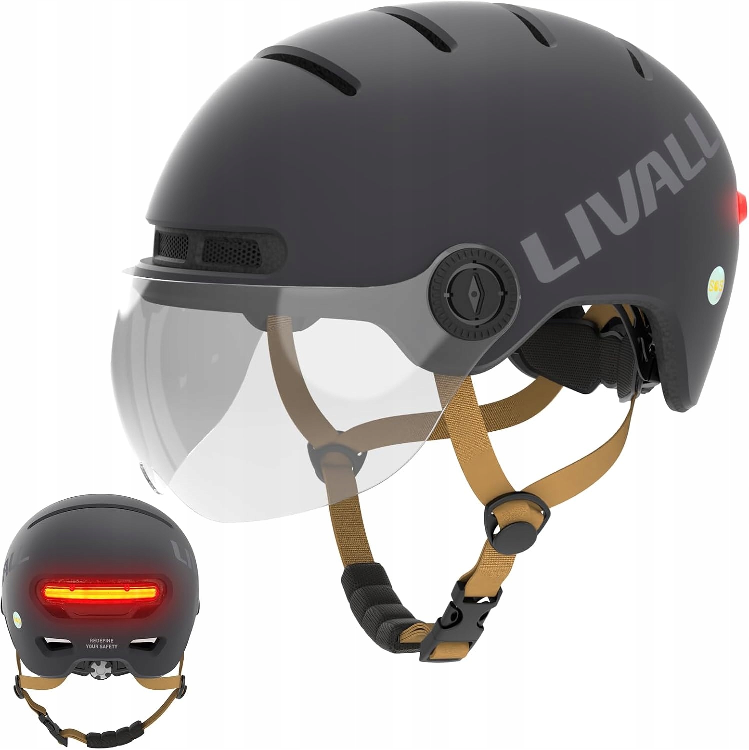 Kask rowerowy Livall Smart L23 Czarny 58-62cm