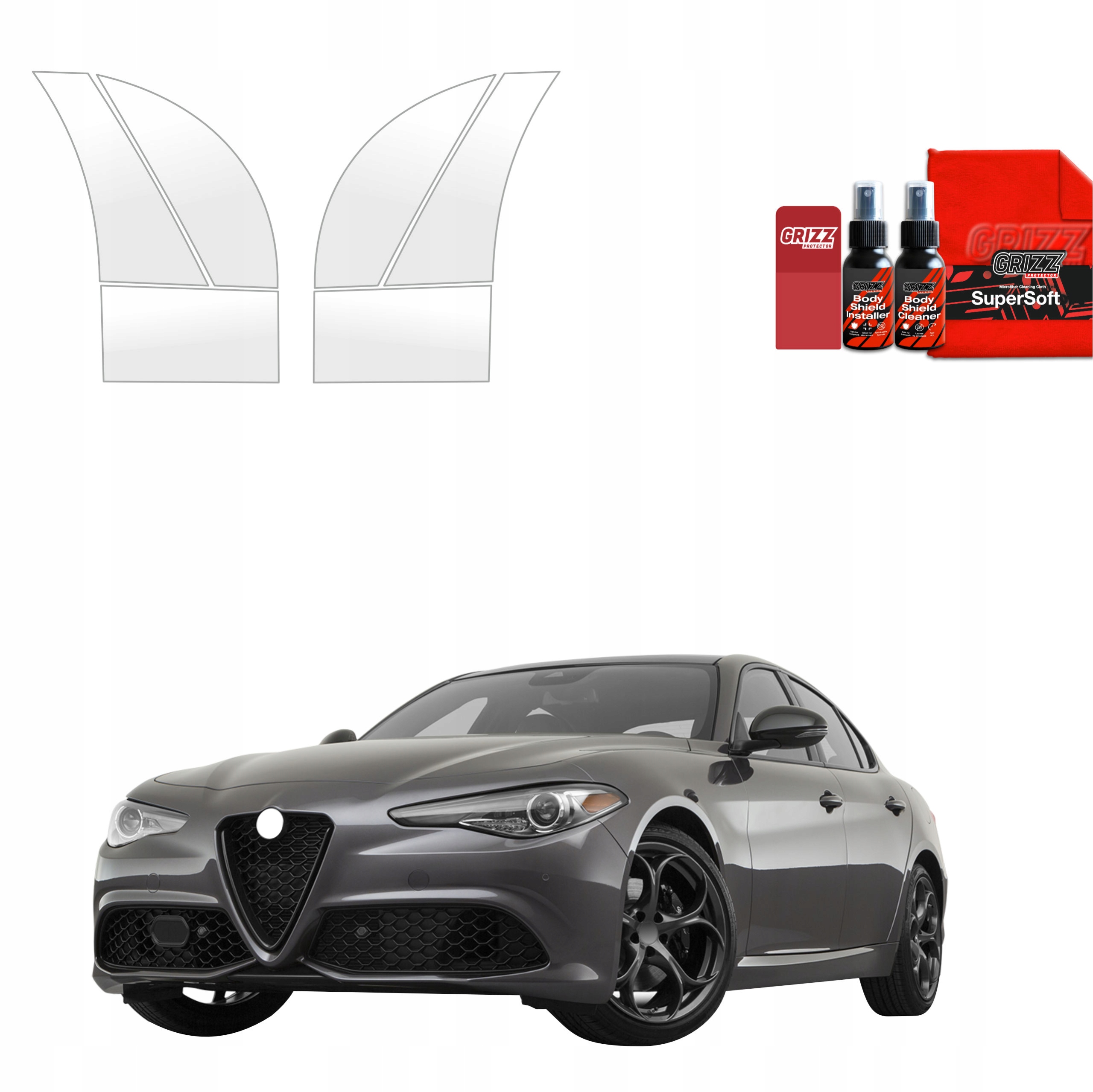 6v1 Fólie Ppf dýha na kola pro Alfa Romeo Giulia (2023-2025) Grizz