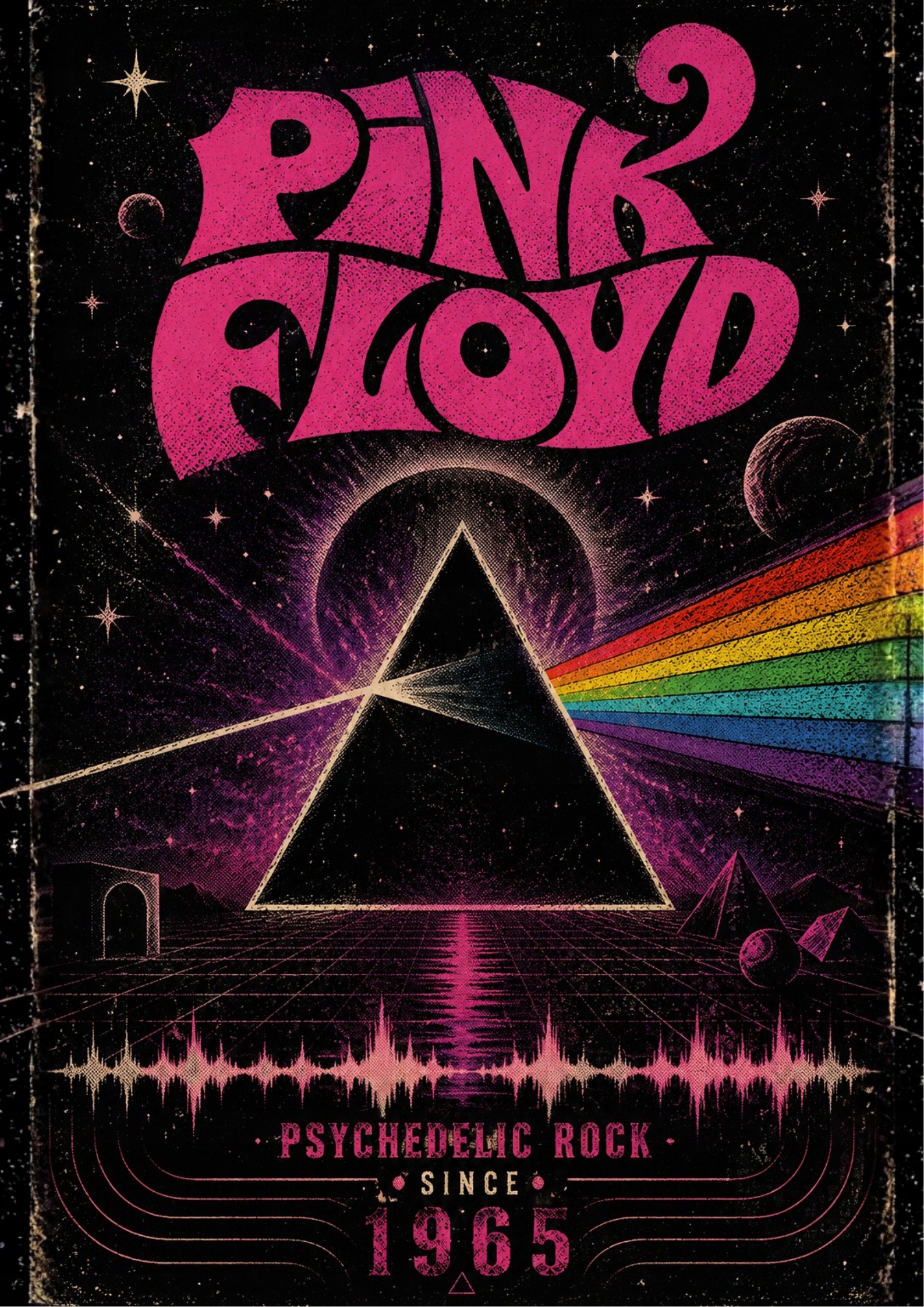 Plakat Pink Floyd A4 21x30 cm Psychodeliczny rock