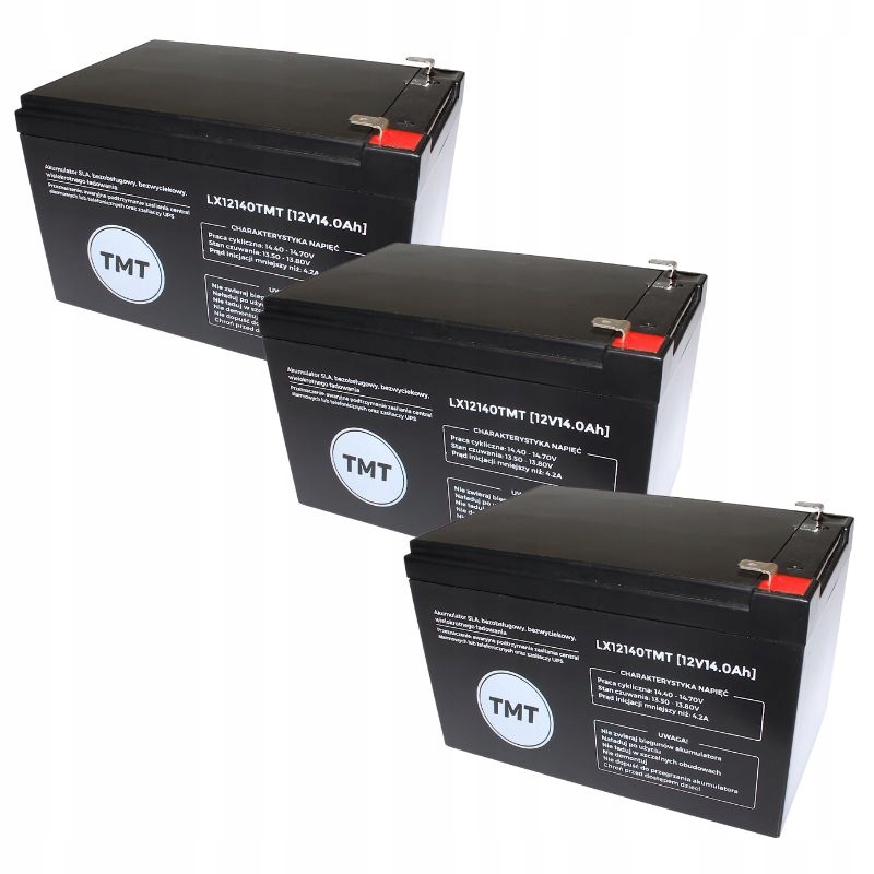 3x Akumulátor Agm 12V 14Ah Tmt Ups pro jízdní kolo, Cctv alarm