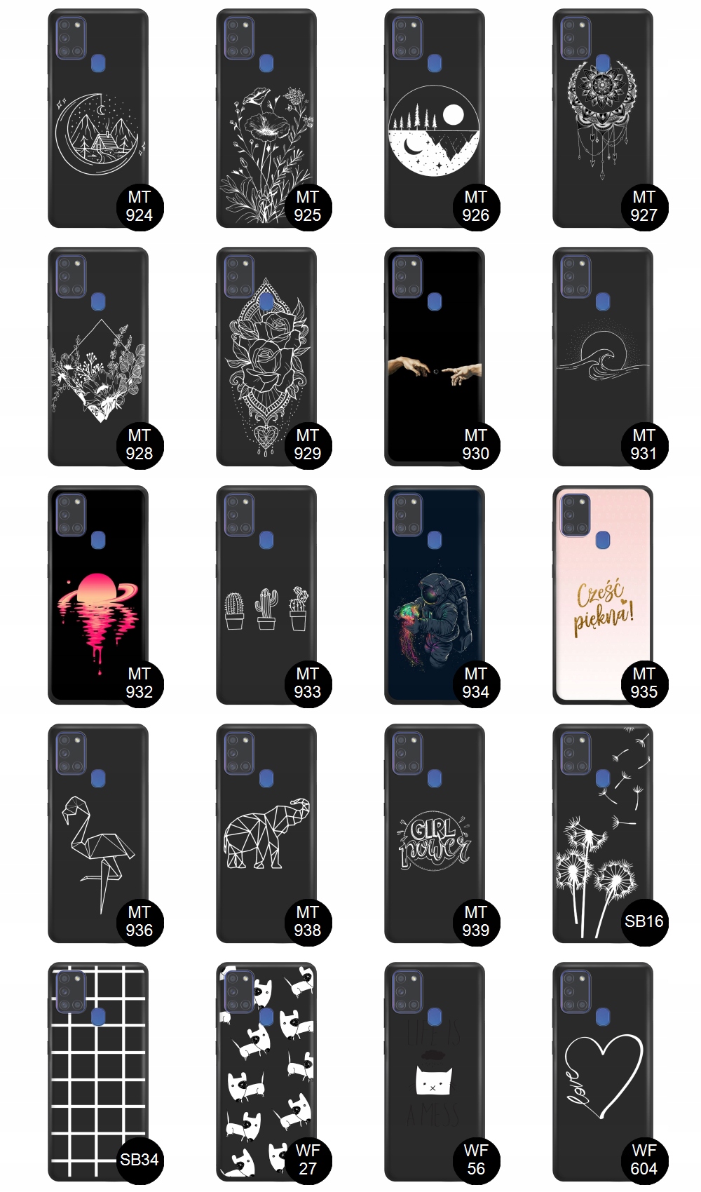 etui matowe do Samsung A21s guma case + SZKŁO Typ plecki