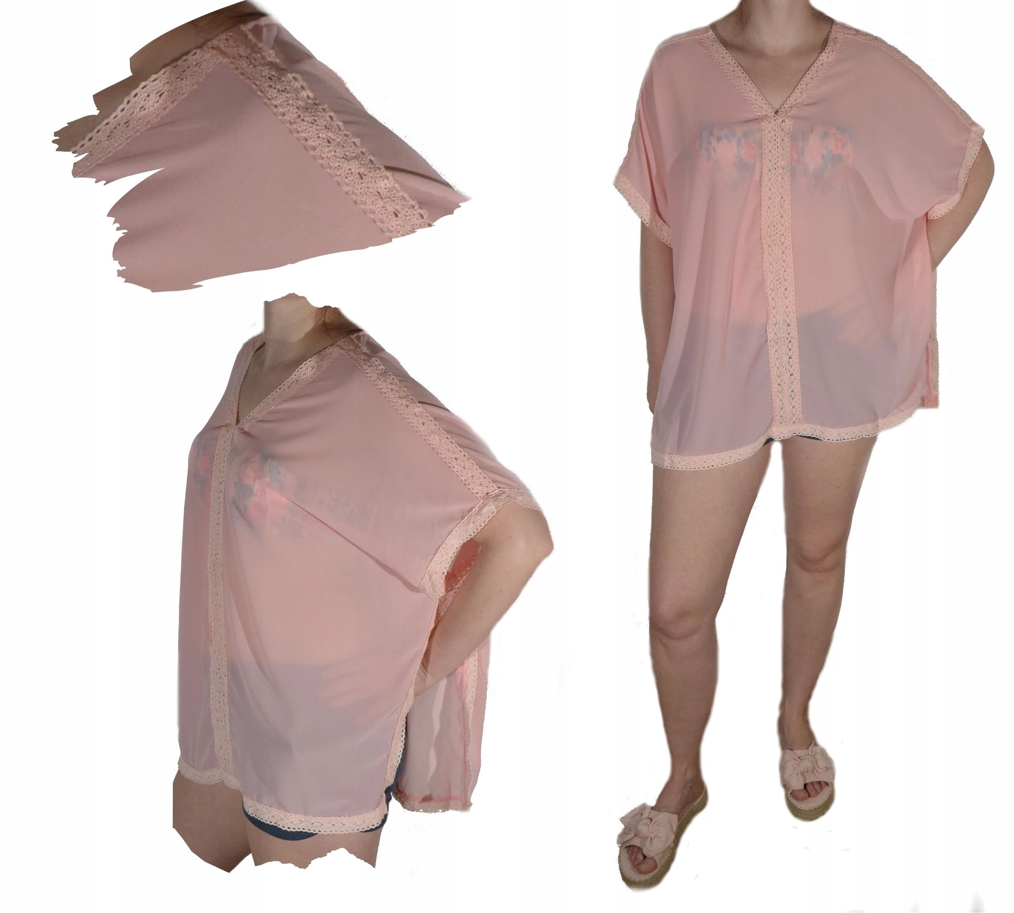 TUNIKA PLAŻOWA PAREO zwiewna NARZUTKA LETNIA R