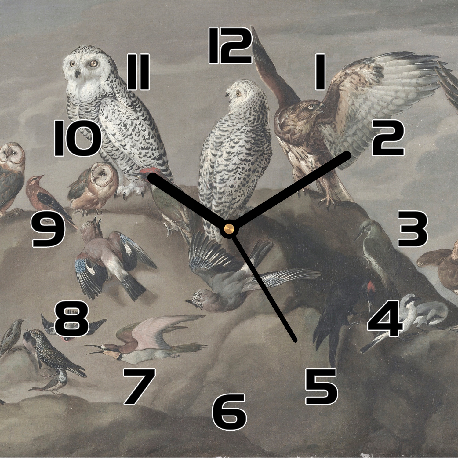 

Zegar szklany Malarstwo w stylu vintage sowy 30x30