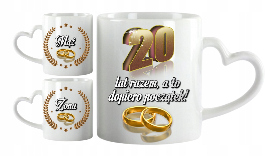 

Na 20 Rocznicę Ślubu Kubki Serca Mąż Żona