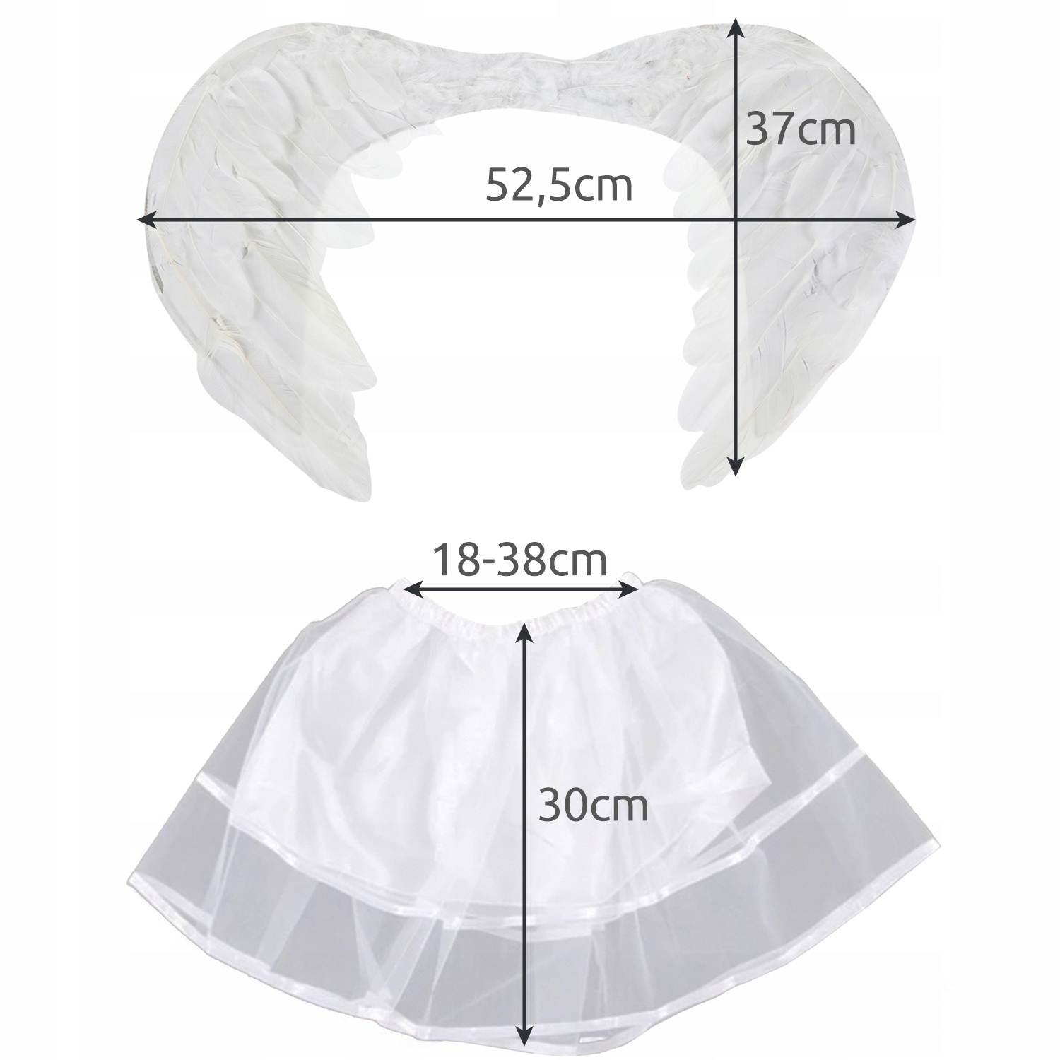 Skrzydła Anioła na Jasełka Strój Zestaw Białe Skrzydełka Aniołka dla Dzieci Marka Kruzzel