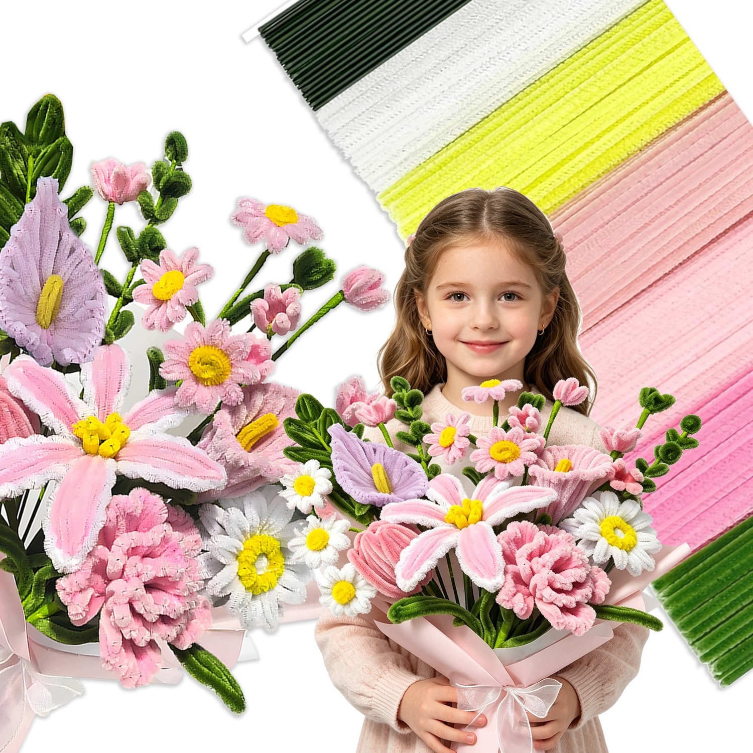 Kreativní Drátky S Mixem Pastelových Barev 420 Ks, 6 Barev