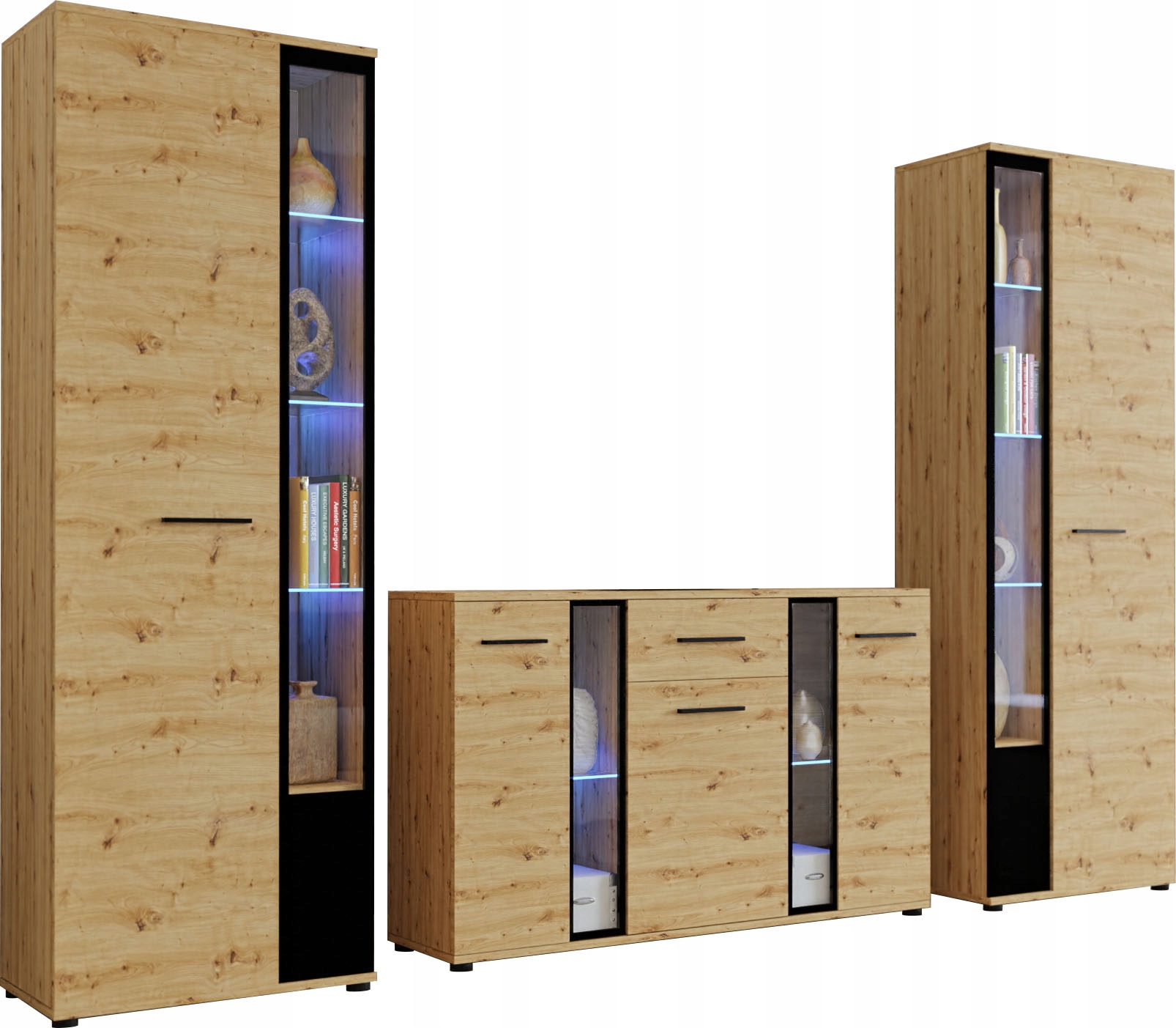 

Meblościanka Witryna Komoda Szafa Cube XL dąb