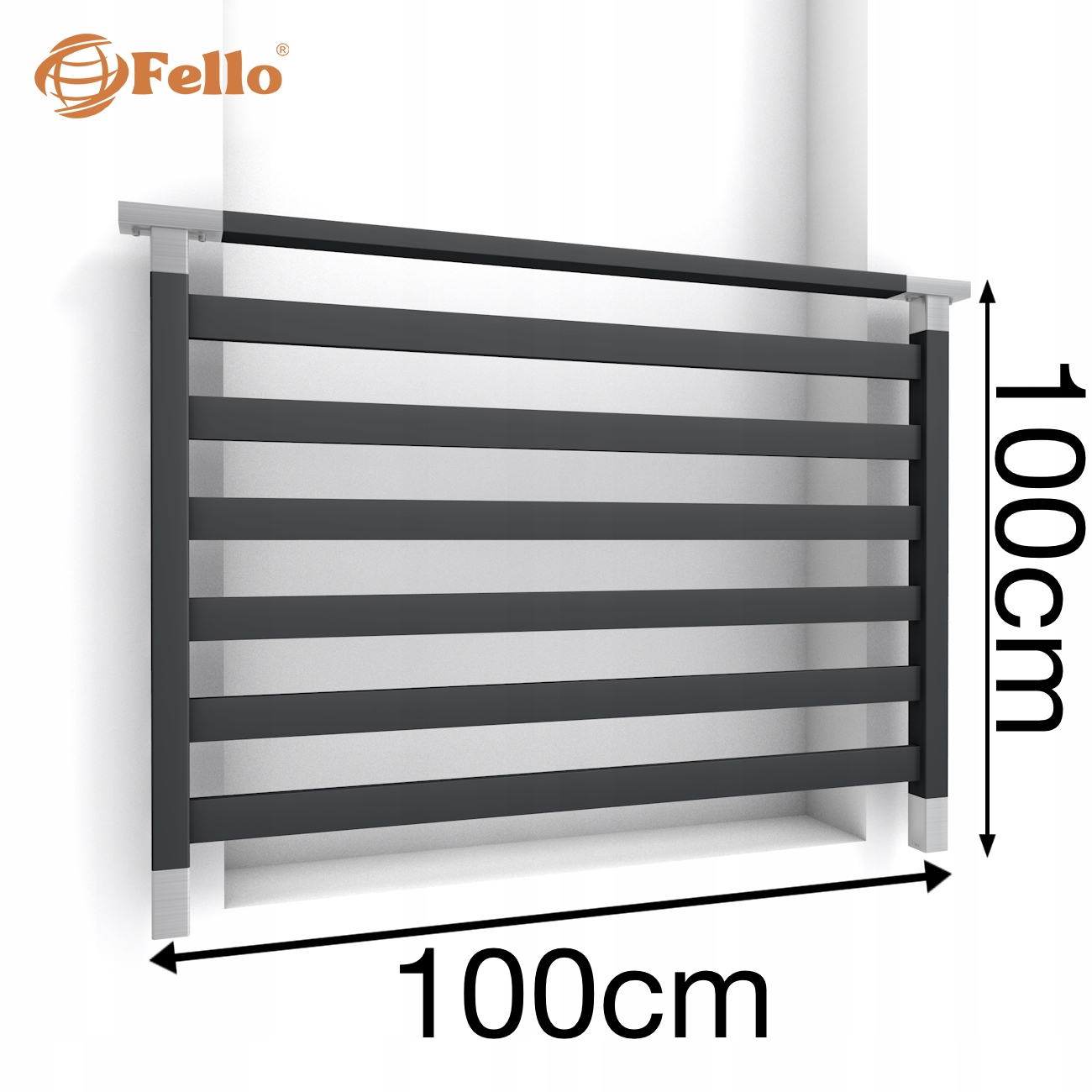 Fusion Francúzsky balkón 100 cm Balustrada Ral