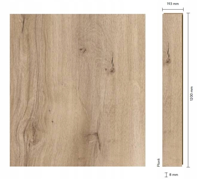 Panele Podłogowe Dąb Freesia 120043199 AGT Wodoodporne AC3 8 mm 2.29m2 Liczba m² w opakowaniu 2.292