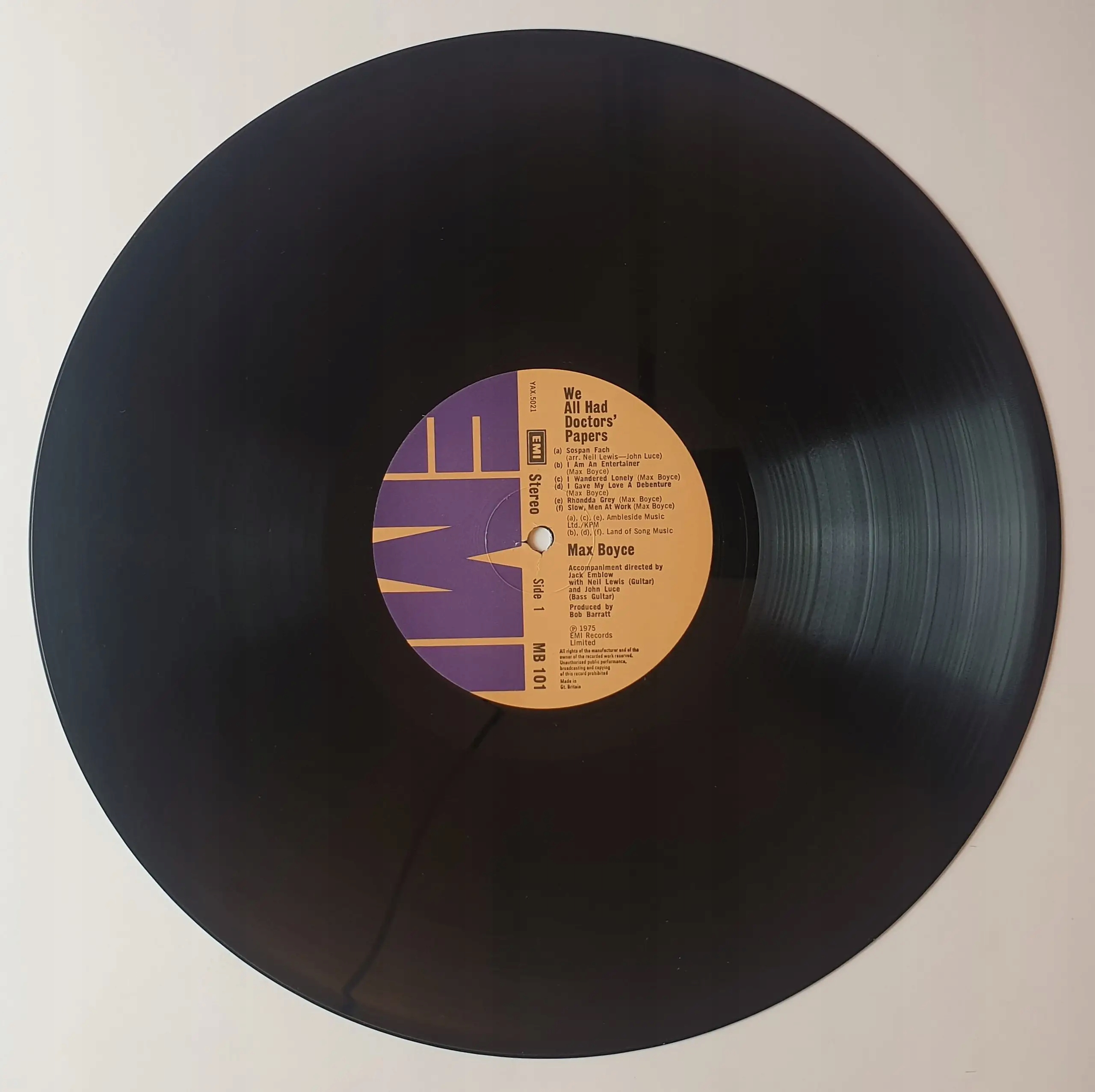 Winyl Max Boyce - We All Had Doctors' Papers 1975 VG+ Wykonawca Max Boyce