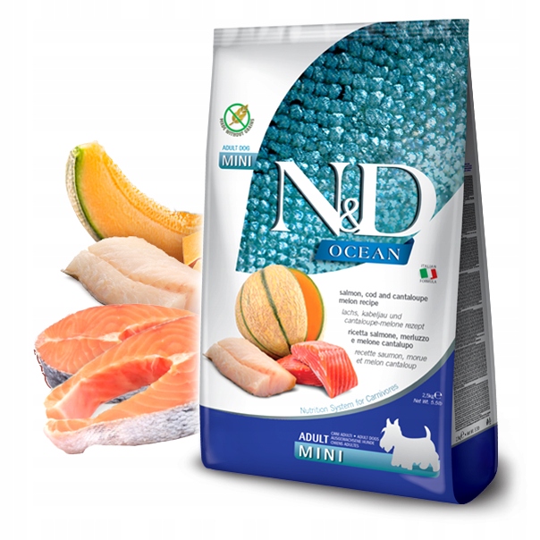 Nd Ocean Adult Mini Salmon Cod Melon 2,5kg karma dla psa Łosoś Dorsz Melon
