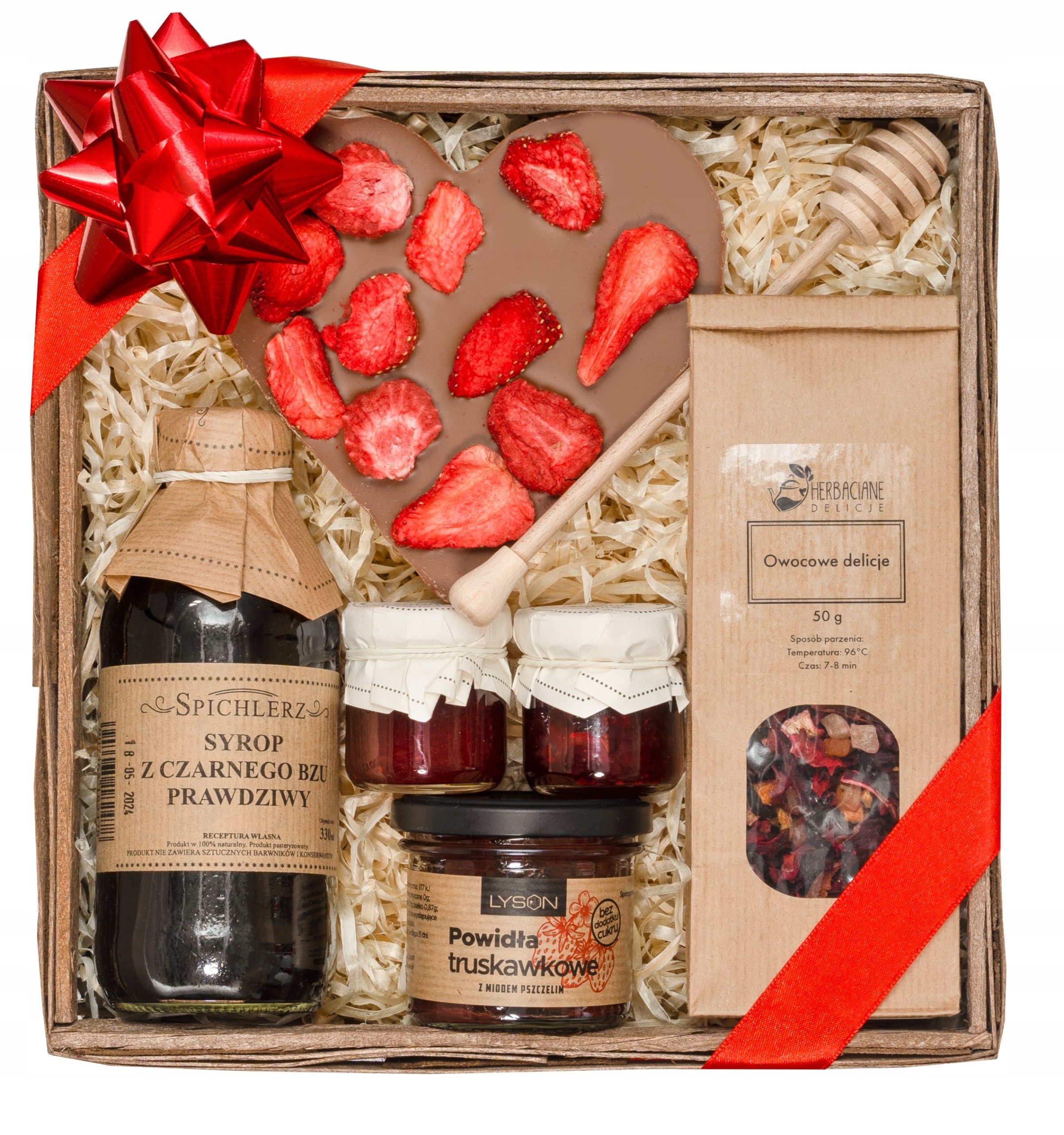 ZESTAW PREZENTOWY KOSZ PREZENT POWIDŁA I SYROP
