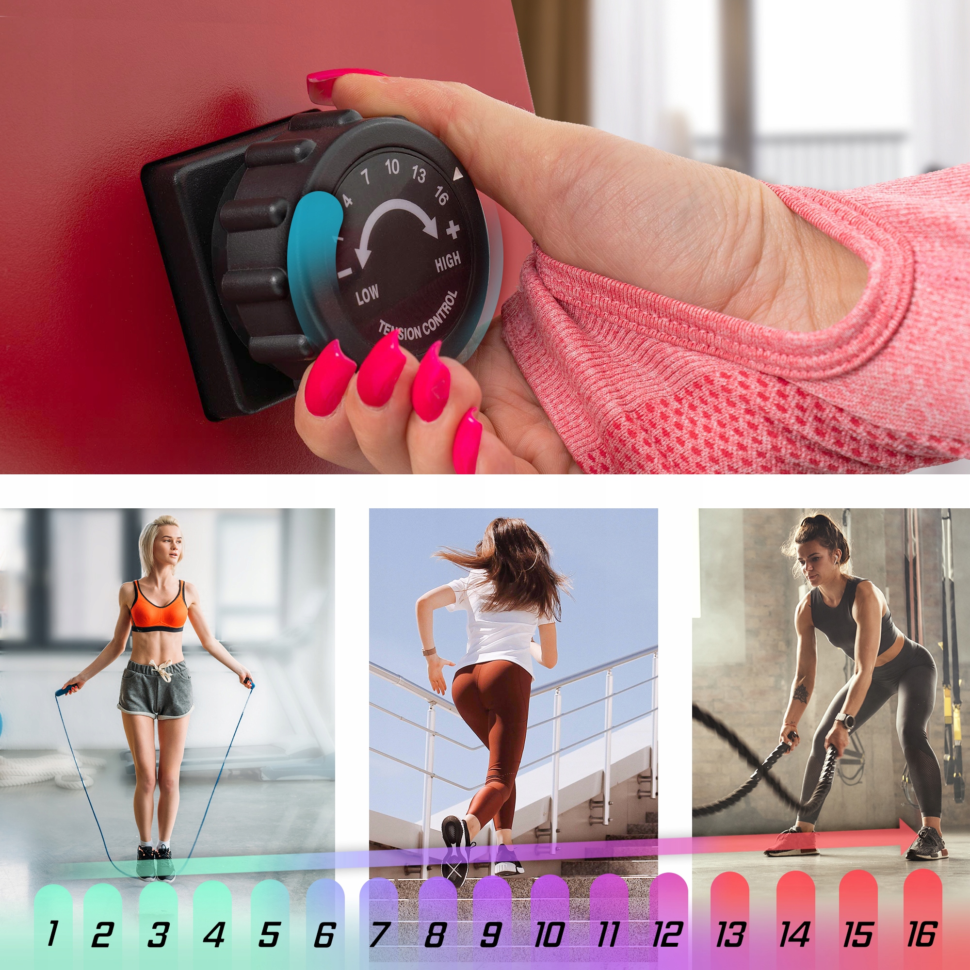 Wioślarz magnetyczny składany stacjonarny ergometr treningowy do ćwiczeń Waga koła zamachowego 9 kg