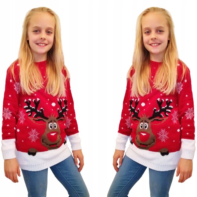

Dziecięcy Sweter Świąteczny Z Reniferem 5/6 Lata