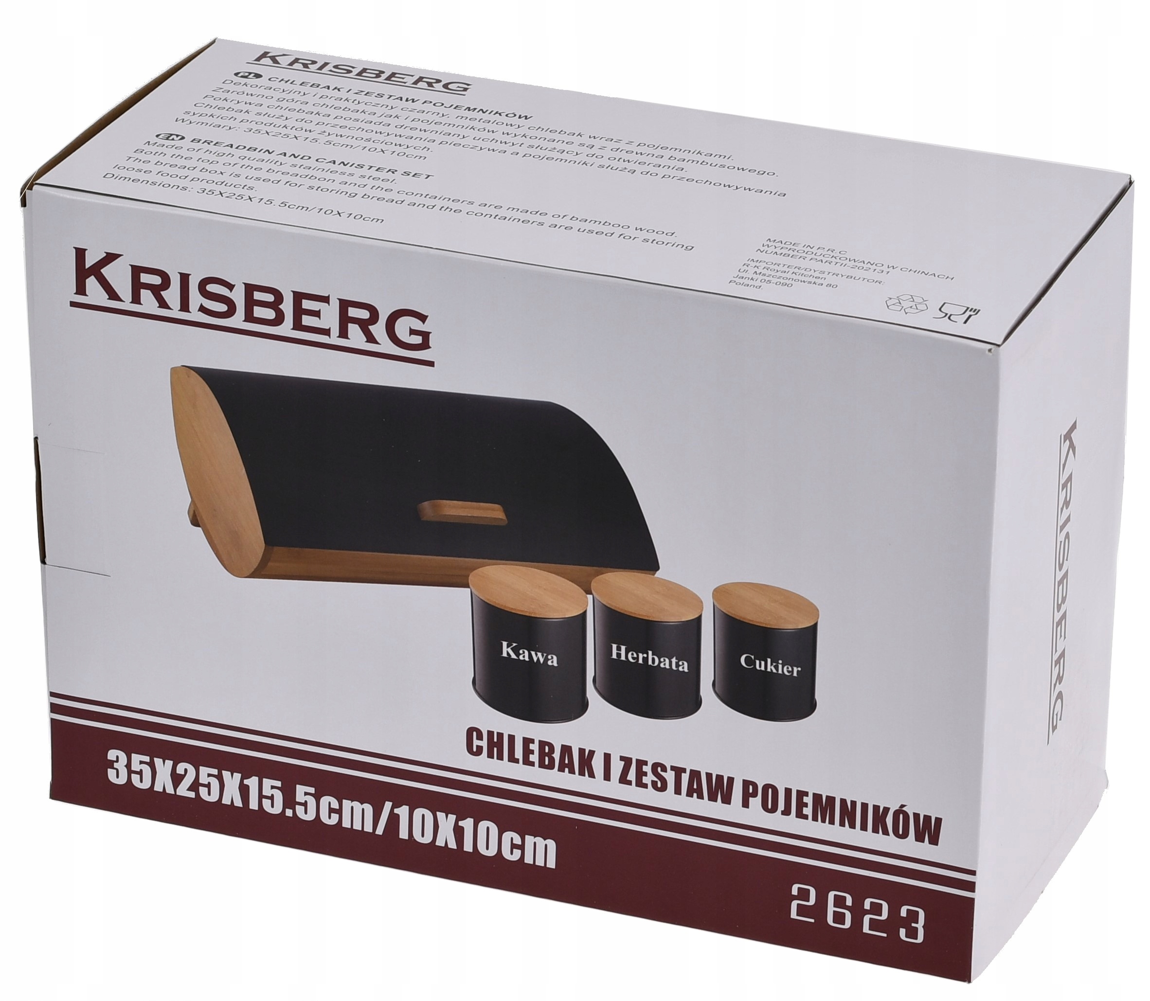 CHLEBAK ZESTAW KRISBERG COSMIC CZARNY DREWNIANY Kształt owalny
