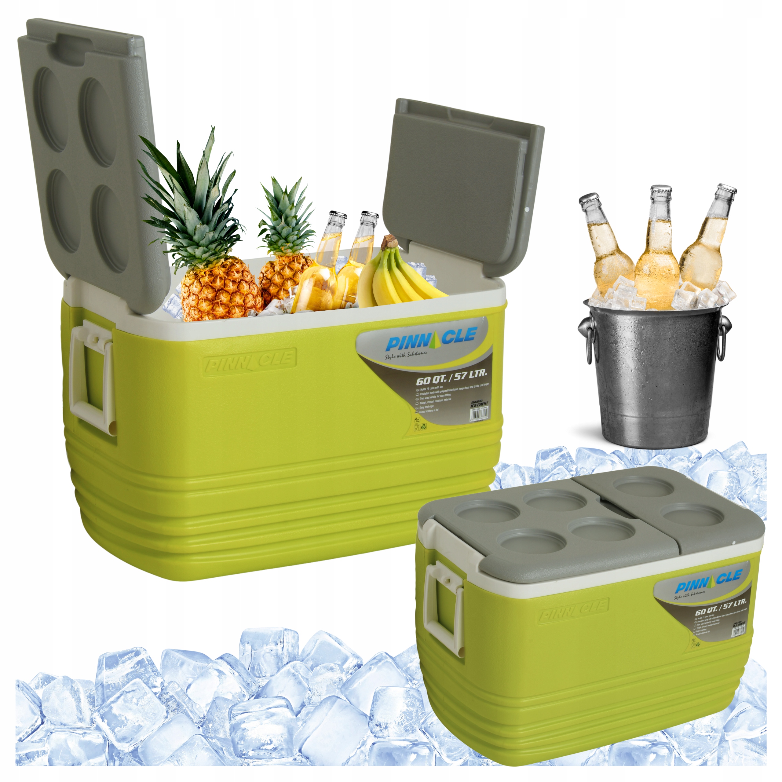 Velká turistická lednička na mrazicí vložky 57 l do auta Pinnacle Eskimo