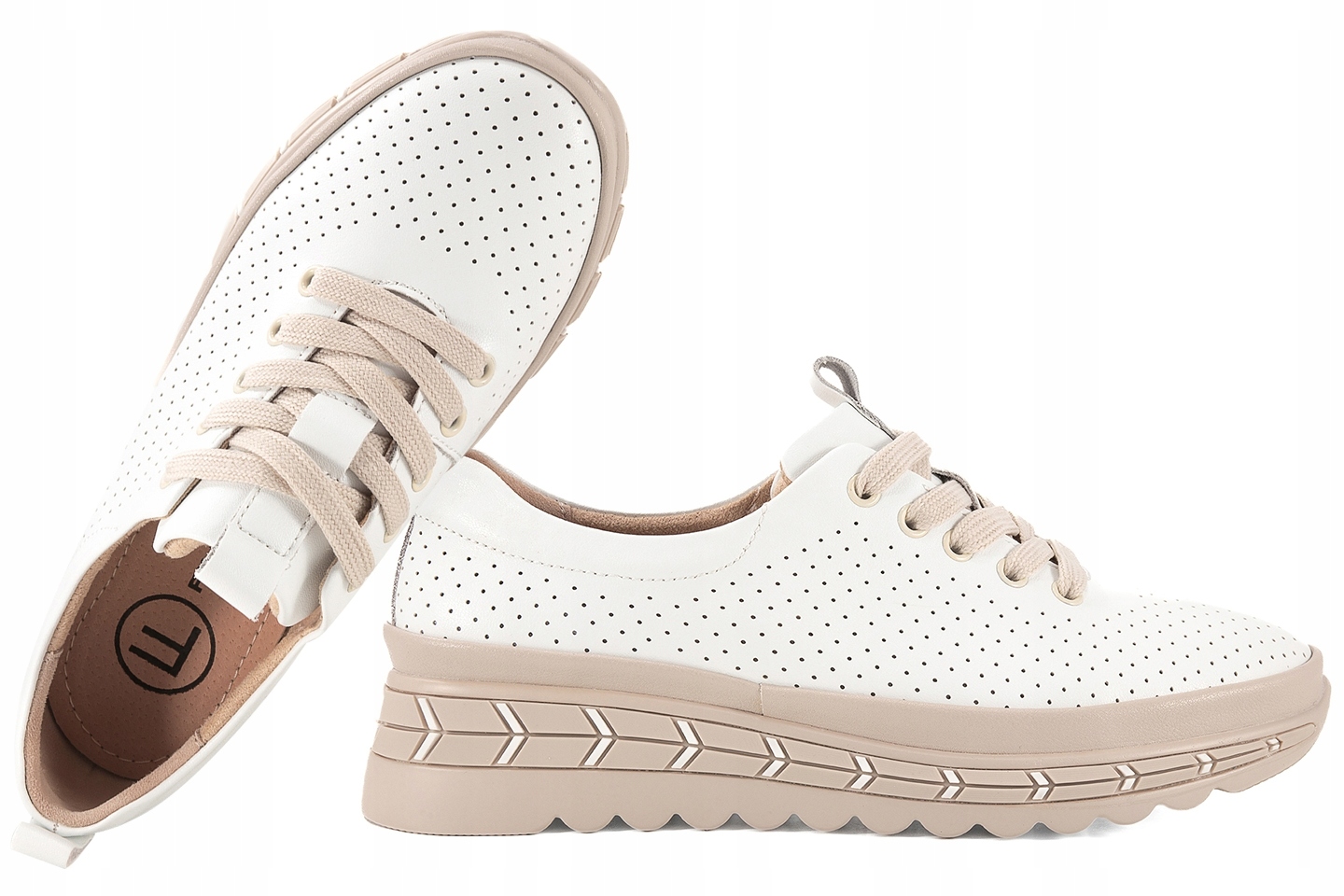 Filippo DP7803 Dámské Tenisky Na Platformě, Kožené, bílé, 36