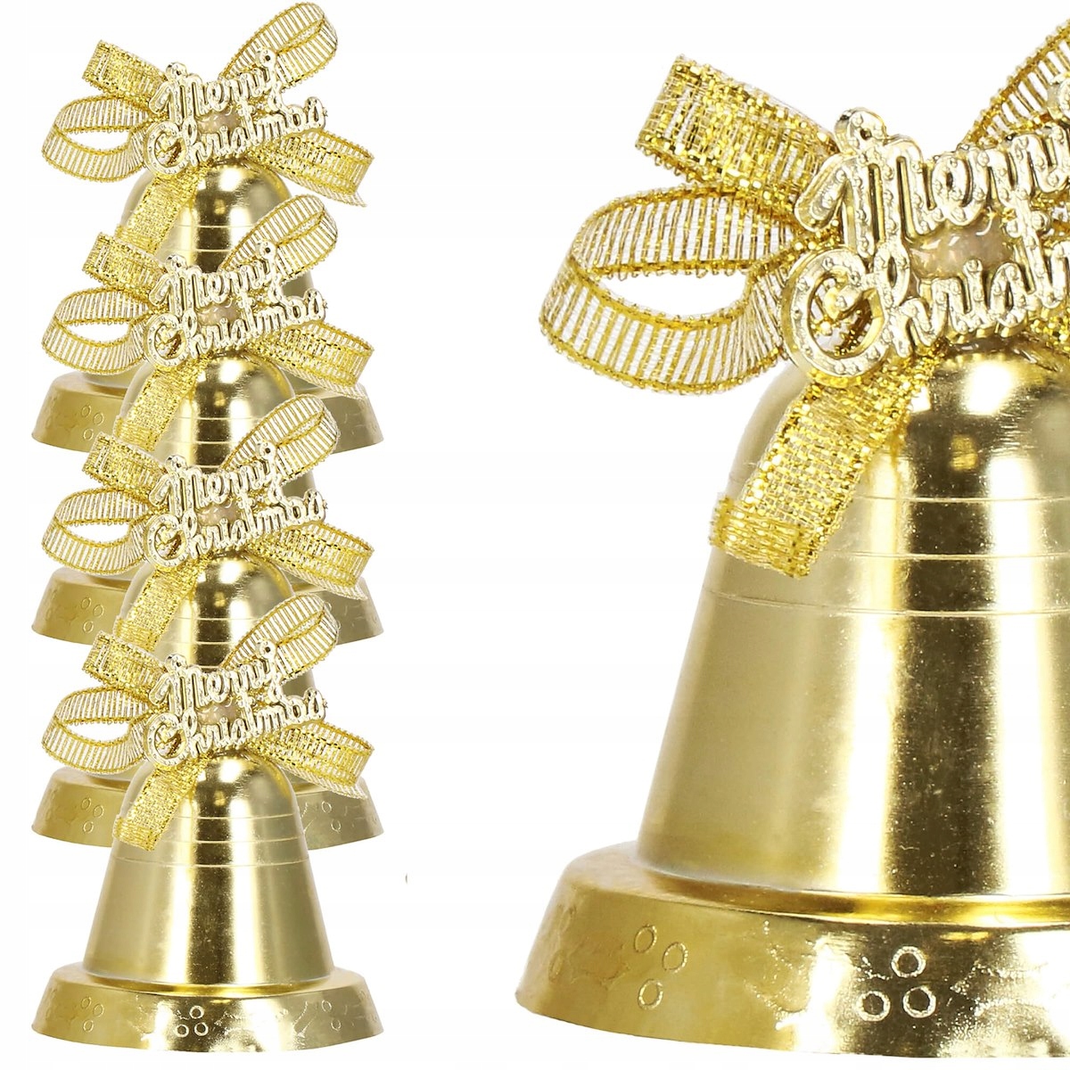 

Dzwoneczki Zawieszki Na Choinkę 4x Bombki Złote