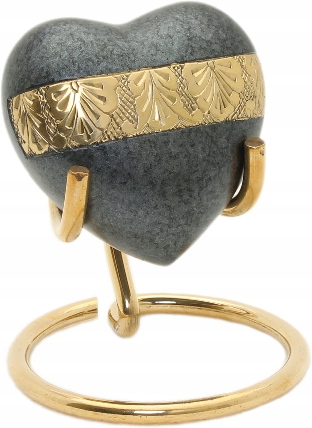 Urna malé srdce se zlatou kremační dekorací na popel