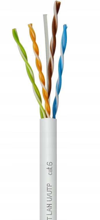 Kabel Przewód Skrętka Utp KAT.6 Bitner 100m Polski RJ45 przewód komputerowy