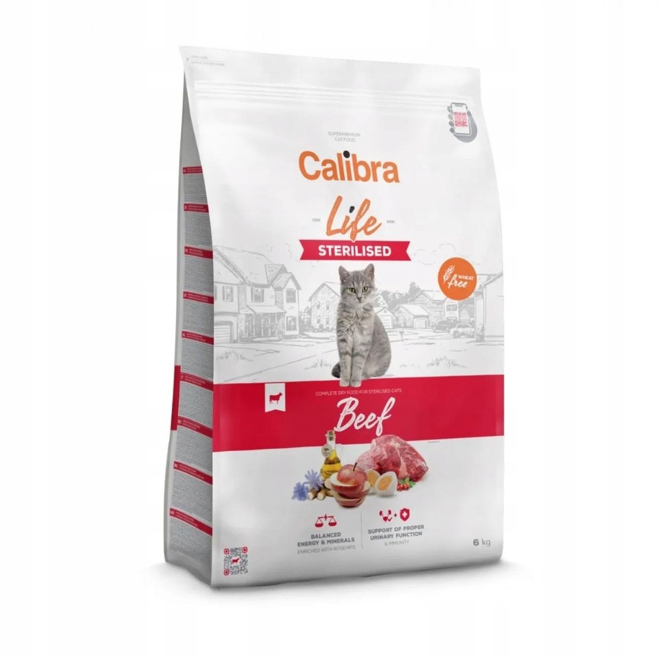 Levně Calibra Cat Life Sterilised Beef bezobilné krmivo pro kočky 6 kg