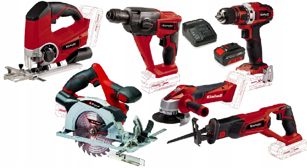 Einhell Sada Elektrického Nářadí 18V Pxc 4,0AH Aku Šroubovák Aku Kladivo A Další