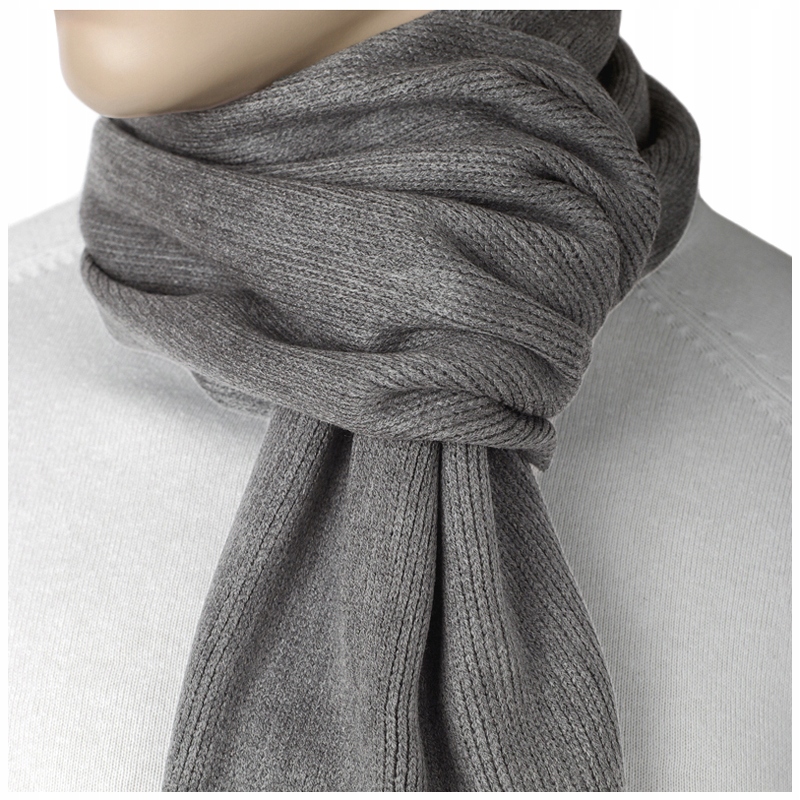 

Gładki Popiel Szalik Szal Damski Długi 190x30 AF8