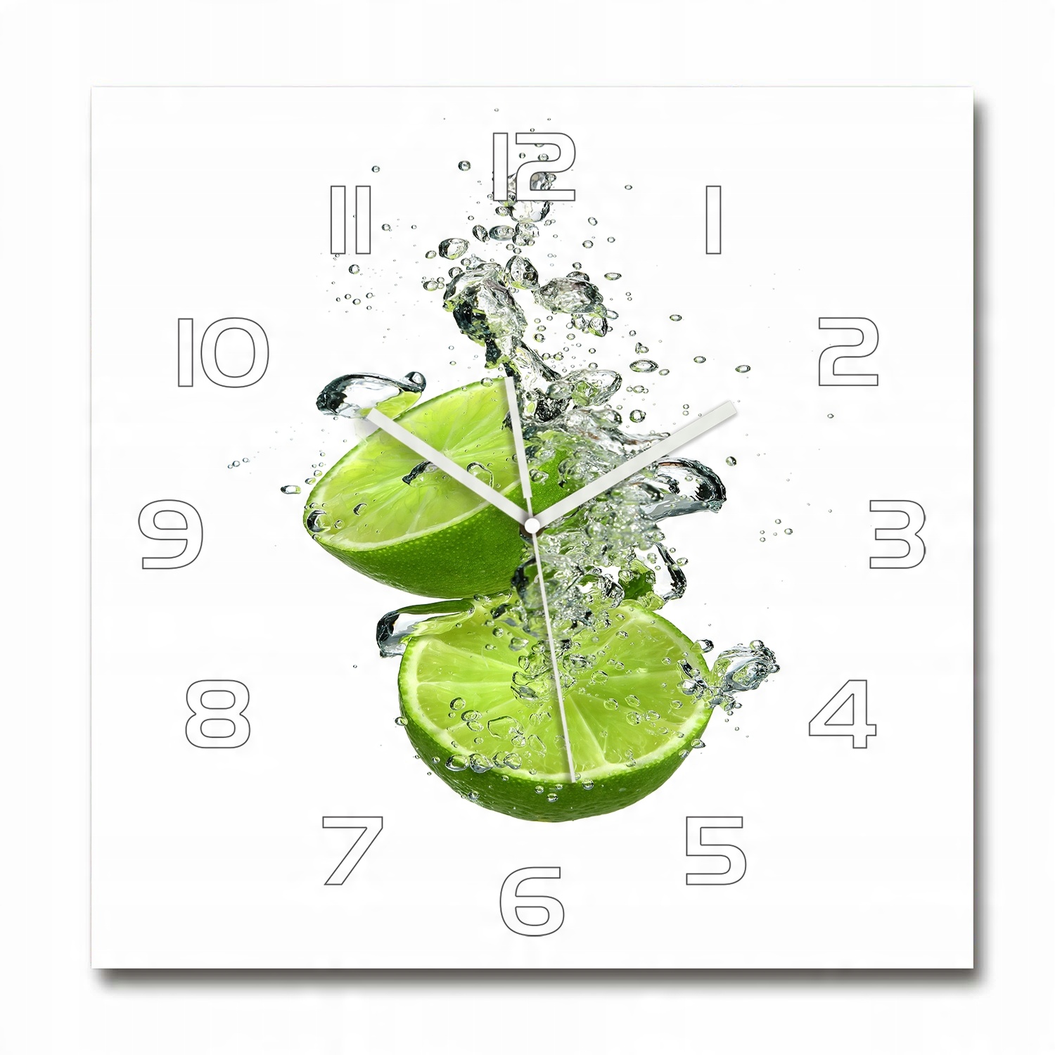 

Duży szklany zegar ścienny Limonka pod wodą 60x60