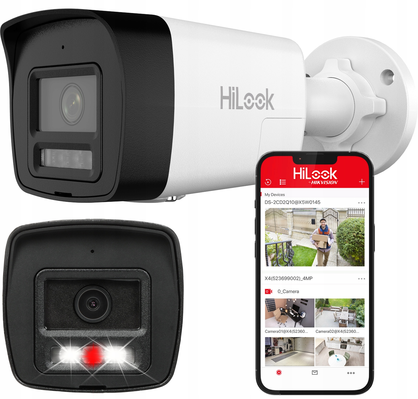Tubová Ip kamera HiLook od spoločnosti Hikvision 8Mpx 4K PoE Vonkajšia Live Guard Led