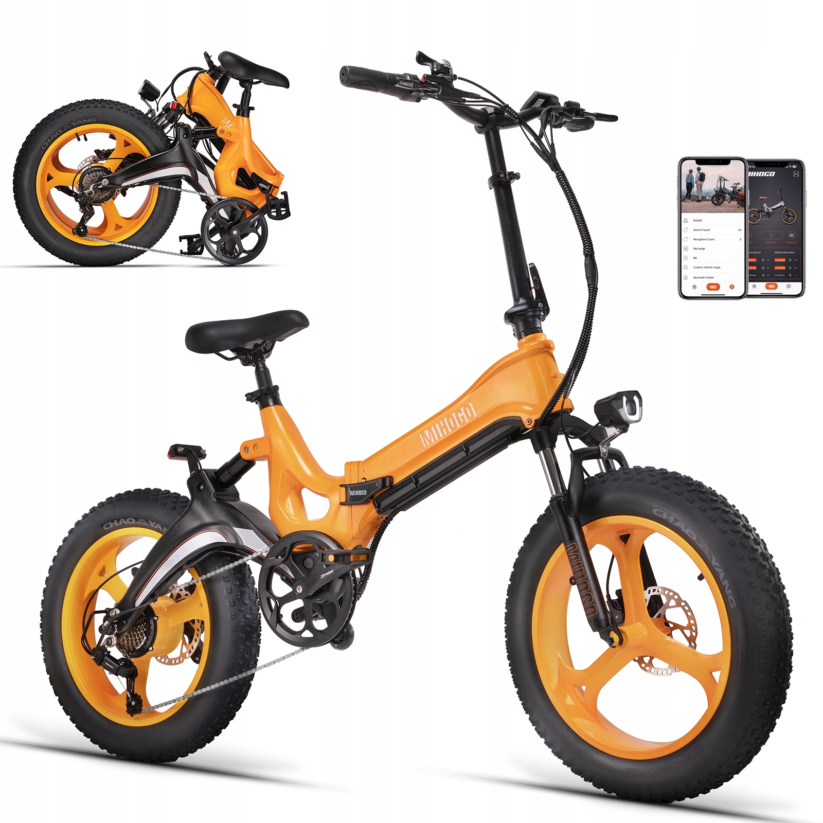 Mihogo Nx 20'' skládací elektromobil 1000W 48V12.8AH 40KM/H 64KM aplikace