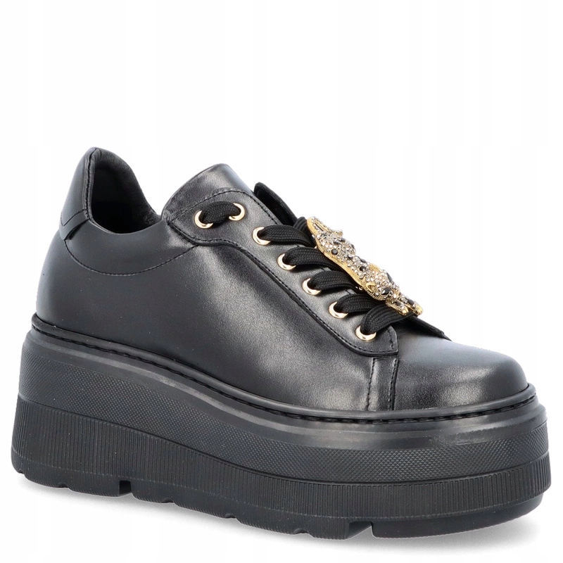 Kožené tenisky s ozdobou Karino 5274/076-P Černé 39