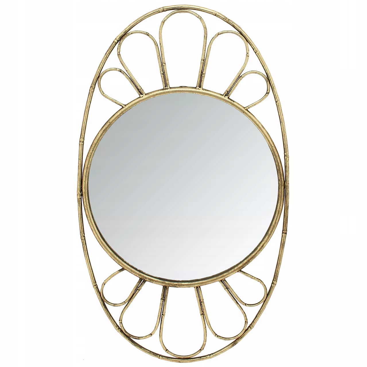 Kúpeľňové Zrkadlo Zlaté Dekoračné 85 cm závesné nástenné do obývacej izby toaletného stolíka